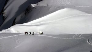 Randonneur sur le Mont Blanc