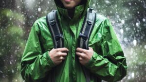 veste imperméable verte